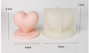 Moule à bougie en résine de silicone 3D en forme de coeur pour le bricolage aromathérapie <span class=keywords><strong>cire</strong></span> parfumée et savon gâteau artisanat outils de gâteau - Product Image 5