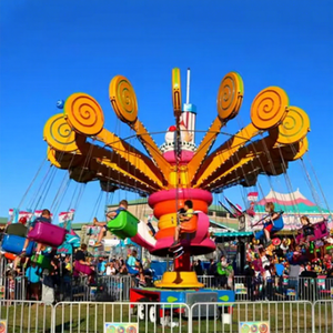 Chaise volante d'intérieur de sucette de parc d'attractions de jeu de foire d'enfants 16 sièges avec la tour de remorque avec la lumière <span class=keywords><strong>à</strong></span> <span class=keywords><strong>vendre</strong></span> - Product Image 1