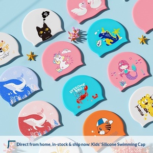 Gorro <span class=keywords><strong>de</strong></span> Natación <span class=keywords><strong>de</strong></span> Silicona para Niños, Diseño <span class=keywords><strong>de</strong></span> Dibujos Animados, Unisex, Impermeable, Cómodo, No Aprieta, Bonito, <span class=keywords><strong>de</strong></span> Alta Elasticidad, para Estudiantes - Product Image 4