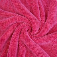 Couleur rose 60x90cm 1200gsm doux microfibre sans bordure conception lavage de voiture tordu serviette microfibre séchage serviette pour voiture monstre