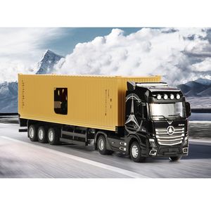 压铸1:43合金集装箱汽车模型儿童拉回玩具拖车可打印标志压铸模型装饰玩具 - Product Image 3