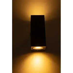 Modern 10W IP68 Black Aluminum LED Wall <b>Lamp</b> with <b>Warm</b> Light, Rectangular Design, AC 220V, Wall-Mounted Indoor Lighting, 3-Year - Product Image 3