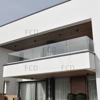 Rampe d'escalier en verre sans cadre, balustrade en verre et acier inoxydable abordable pour la décoration de la maison et des entreprises