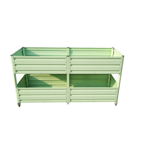 Jardinière surélevée en métal galvanisé à 2 niveaux avec pieds pour fleurs, herbes et légumes, entrepôt USA - Product Image 3