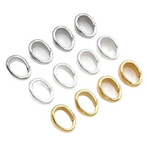 Fermoir ovale en forme de grain de melon 3x5x7mm, plaqué argent et or, composant de bijouterie DIY pour pendentif et accessoire de richesse - Product Image 5