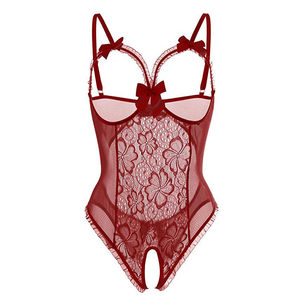 Lingerie da Donna Trasparente in Pizzo per Attrazione Sessuale Camicia da Notte Sexy Completo Intimo per Sesso Notturno Reggiseno e Mutandine - Product Image 5