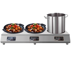 Cuisinière à usage commercial cuisinière à induction électrique large cuisine de restaurant en acier 3500w plat rapide 220V 3 usine à trois brûleurs - Product Image 2