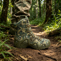 Bottes tactiques Oxford vert camouflage à lacets, prix d'usine, semelle antidérapante PU+caoutchouc, bottes de désert pour hommes, doublure en maille sandwich