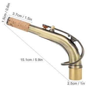 Collier de saxophone en laiton pour saxophone alto, tube courbé, accessoires d'instruments de musique, 2,45 cm, laiton antique - Product Image 4