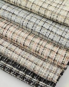 Tissu Tweed Multicolore 100% Polyester en Stock, Minimum 1 Mètre, pour Vêtements, Canapés, Blazers, Jupes, Costumes, Manteaux Haut de Gamme pour Filles - Product Image 1