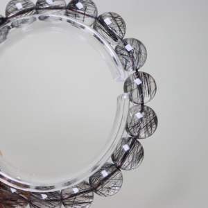 Auténtica Pulsera de Cristal de Cuarzo Negro Rutilado, Poder de la Voluntad, Creencia, Cuarzo Negro Rutilado, Despertar Espiritual, Piedra de Chakra - Product Image 5