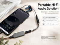 Adaptateur audio 4,4 mm mâle équilibré vers 3,5 mm femelle stéréo, câble convertisseur tressé pour casque HiFi