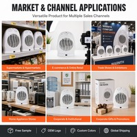 Ventilateur chauffant portable incurvé avec thermostat, chauffage électrique pour pièce, 3 modes chaud/froid, 2000W, contrôle automatique de la température, ignifuge