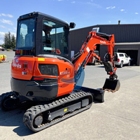 Excavator Mini Kubota U35 Asli Jepang Bersertifikasi EPA, Mesin Penggali Crawler 3,5 Ton, Jam Kerja Rendah, Track Karet untuk Pertanian Kubota U35 U40