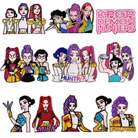 Patchs tendance Y2K personnages anime, thème K-pop Idol, appliques brodées cœur scintillant pour sacs à dos (vente en gros)