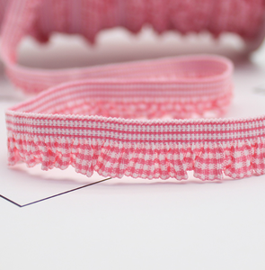 Wholesale 25mm <strong>Elastic</strong> Ribbon with <strong>Double</strong> <strong>Ruffle</strong> Trim Colorful Webbing for Baby Clothing Home Textiles Bags Shoes Headbands - Product Image 3