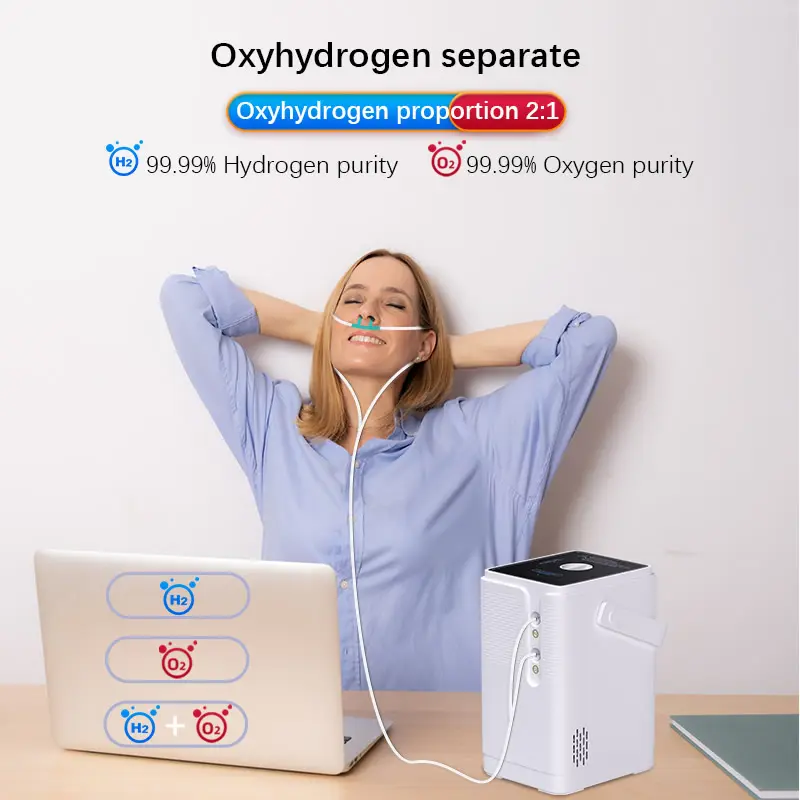 225 मिली/मिनट हाइड्रोजन जनरेटर उत्पाद घरेलू उपयोग हाइड्रोजन इनहेलेशन जेनरेटर ब्राउन गैस हाइड्रोजन