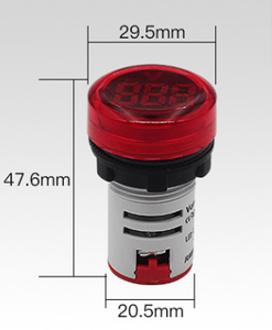 Medidor Digital Redondo Mini de 22mm con Doble LED para Voltaje/Amperaje, Material ABS, Mide Temperatura y Frecuencia, Precio Económico - Product Image 4