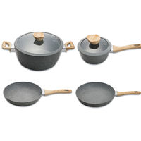 Ensemble de casseroles et poêles en aluminium antiadhésif multi-usages de qualité supérieure, fond épais, 10 pièces