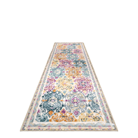 Extra Long Polyester Thick Hallway Runner Rug 75x305cm Bohemian Washable Non-Slip Soft Floral Vintage for Kitchen Living