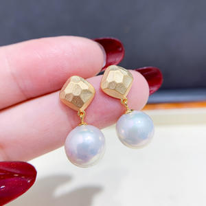 Pendientes de Plata de Ley S925 con Cuentas Redondas de 8-13 mm, Estilo Nuevo, Accesorios de Perlas para Hacer Joyas, Bandeja Vacía 22058 - Product Image 3