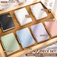 Carnet de poche A7, mini journal à feuilles mobiles, reliure spirale, petit bloc-notes portable, esthétique haut de gamme