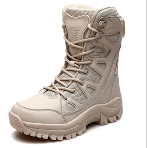 DF203 Outdoor Black Khaki <b>Hiking</b> Training <b>Boots</b> Men Large Size 39-46 Stock Wholesales Shock Absorption Shoes Black Khaki - Product Image 2