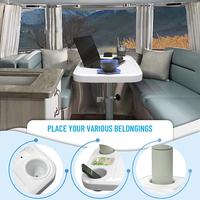 Kit de pieds de table basse rectangulaire en plastique amovibles avec support pour téléphone portable et porte-boissons
