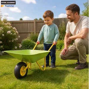 Carriola in Metallo per Bambini con Manico e Ruota Separati, Ruota Solida da 6 Pollici per Giardino e Gioco - Product Image 6