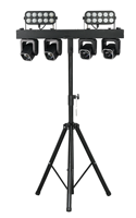 Support de barre lumineuse LED à manivelle 4 têtes, trépied mobile professionnel portable de 4,5 mètres pour DJ, ensemble d'éclairage de scène à effets lumineux