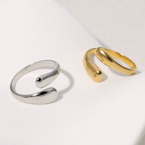 Classic Geometric Simple Design <b>Open</b> <b>Ring</b> Stainless Steel Gold Plated for Women Jewelry Wholesale - Product Image 2