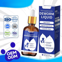 Gouttes Liquides Vermifuges aux Herbes Naturelles Saveur Bœuf Bio pour Chiens, Chats et Animaux de Compagnie – Complément Santé Renforçant l'Immunité, Soutien Digestif, Répulsif