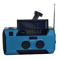 Radio d'urgence portable FM/AM certifiée RoHS avec lampe torche intégrée et lampe de lecture, radio solaire à manivelle 5000 mAh pour la vie hors réseau