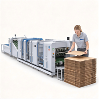JK-1416 Machine à coller et à coudre intégrée à commande servo complète pour boîtes en carton ondulé lourdes à 3-5 couches