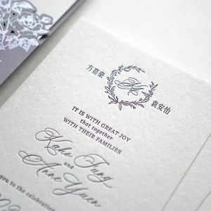 Cartes de luxe personnalisées en typographie, invitations de <span class=keywords><strong>mariage</strong></span> haut de gamme, cartes postales texturées en relief, liste des invités, cartes de <span class=keywords><strong>menu</strong></span> - Product Image 6