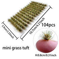 Mini-tufts d'herbe 8mm, 104 pièces, échelles HO et N, pour modélisme architectural, table de sable, matériel de bricolage pour paysages miniatures