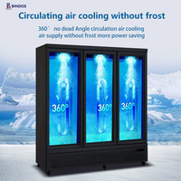 Congélateur Commercial 3 Portes avec Ventilation, Éclairage LED pour Supermarchés - Désembuage Automatique pour Stockage de Fruits de Mer, Viandes et Crèmes Glacées