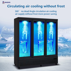 Thương mại 3 cửa kính hiển thị tủ đông siêu thị làm mát không khí tự động defogging Tủ đông tủ lạnh cho hải sản thịt Kem - Product Image 2