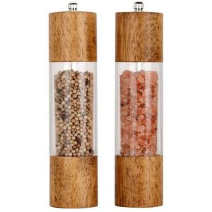 Juego de Molinillos de Sal y Pimienta Promocionales Ecológicos Modernos con Logotipo Personalizado Profesional de Madera, Acero Inoxidable y Acrílico de Grado Alimenticio - Product Image 1