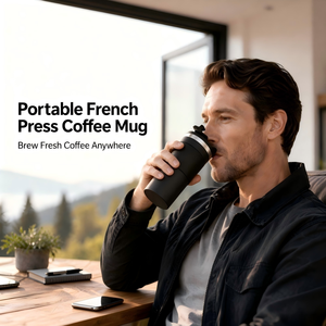 Cafetera Francesa de 12/16 oz para Viaje, Tazas Termo de Acero Inoxidable de Doble Pared con Aislamiento al Vacío y Émbolo - Product Image 3
