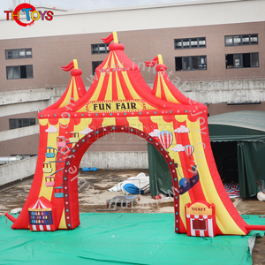 Arche de <span class=keywords><strong>cirque</strong></span> gonflable, entrée de carnaval, équipement d'amusement extérieur, tissu Oxford 10x5m, 10 personnes - Product Image 4