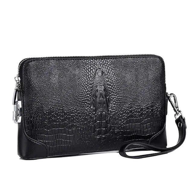 Wholesale new style men's clutch bag password lock fashion casual clutch bag crocodile head large capacity business men's bag