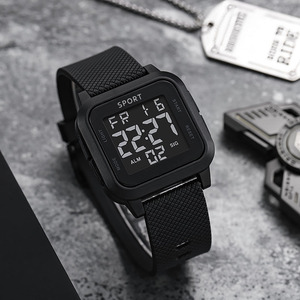 Reloj Deportivo Digital con Correa de PU Cuadrada, LED Luminoso, Multifunción, para Hombres, Estudiantes, Uso Diario y al Aire Libre, Venta al Por Mayor - Product Image 2