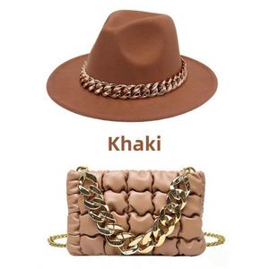 Conjunto de Sombrero Fedora Vintage y Bolso para Mujer, Ala Ancha, Venta al Por Mayor 2022 - Product Image 2