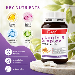 Suplemento de Complejo Vitamínico B de Fábrica GMP Shecome, Vitamina B6 B12 C, Apoyo Energético e Inmunológico, 60 Cápsulas de Complejo Vitamínico B - Product Image 2