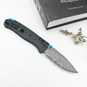 มีดพับ Bugout 535 EDC สำหรับตั้งแคมป์ ด้ามจับคาร์บอนไฟเบอร์สีดำ ใบมีดเหล็กดามัสกัส สำหรับการช่วยเหลือ - Product Image 4