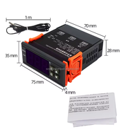 Stok MH1210W AC90V-250V termostat Digital DC12V DC24V pengendali suhu saklar Sensor termoregulator