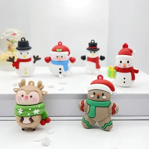 Dihua-Llavero de plástico 3D de PVC para niños, juguete de decoración de Navidad, regalo para niños