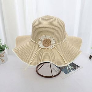 Sombrero de Paja para Mujer, Protección Solar, Verano, Playa, Diseño de Girasol, Gorra de Viaje para Niñas - Product Image 4