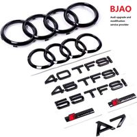 Juego de Emblemas Negros para Parrilla Delantera y Placa de Identificación para Parachoques Trasero para Audi A3 A4 A5 A6 A7 A8 Q3 Q5 Q7, Reemplazo Estándar OE